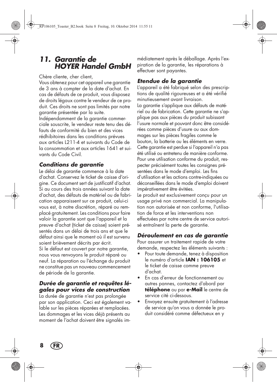 Garantie de hoyer handel gmbh | Silvercrest STS 920 A1 User Manual | Page 10 / 38