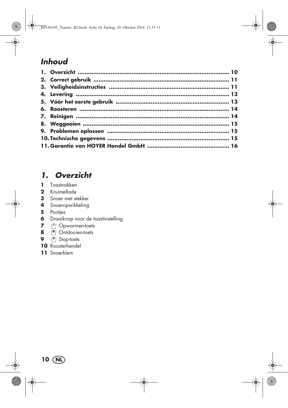 Inhoud, Overzicht | Silvercrest STS 920 A1 User Manual | Page 12 / 38