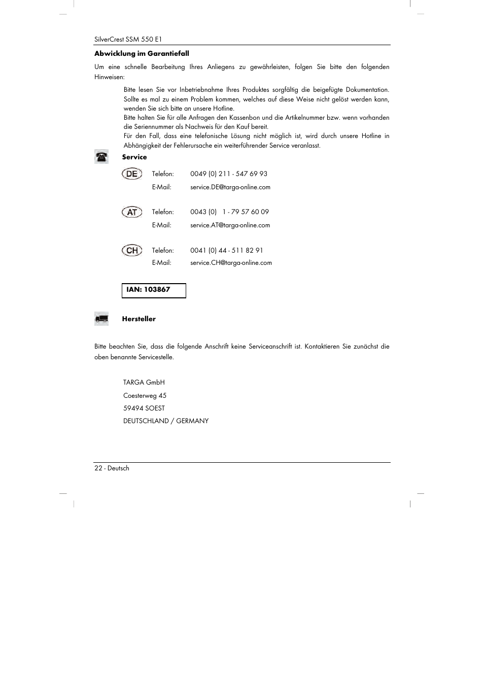 Silvercrest SSM 550 E1 User Manual | Page 24 / 90