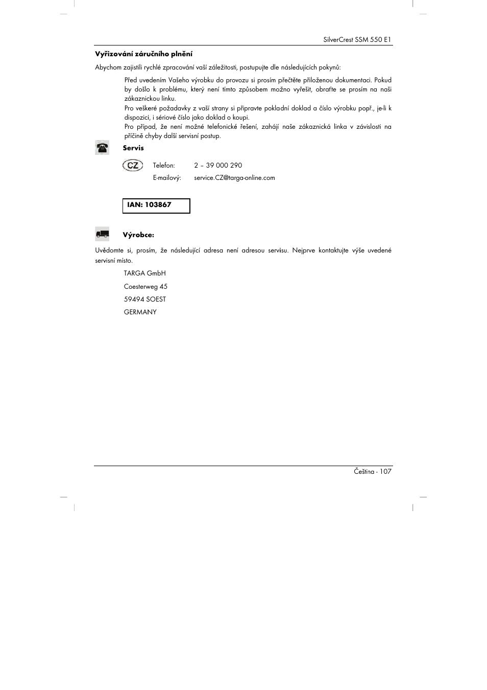 Silvercrest SSM 550 E1 User Manual | Page 109 / 154