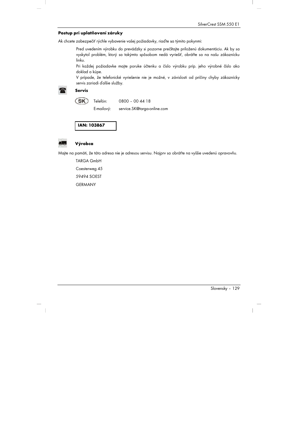 Silvercrest SSM 550 E1 User Manual | Page 131 / 154