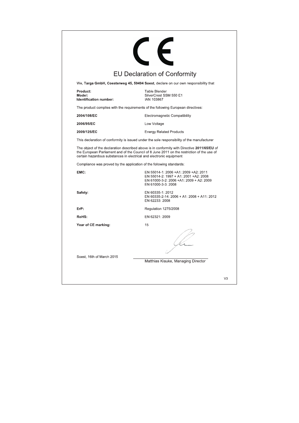 Silvercrest SSM 550 E1 User Manual | Page 154 / 154