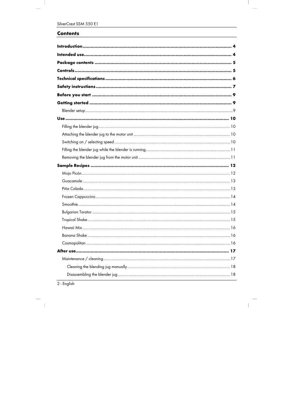 Silvercrest SSM 550 E1 User Manual | Page 4 / 154