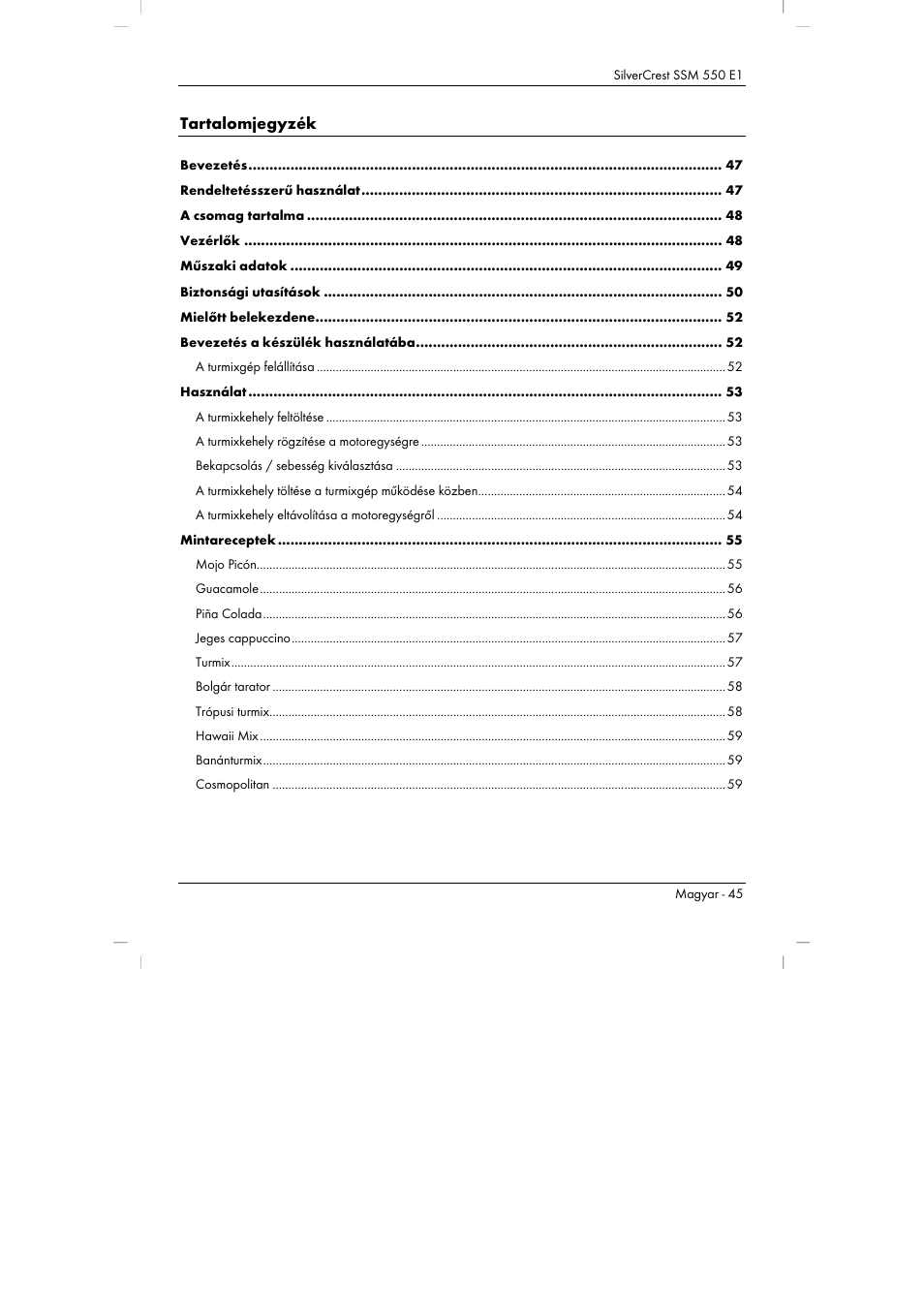 Silvercrest SSM 550 E1 User Manual | Page 47 / 154