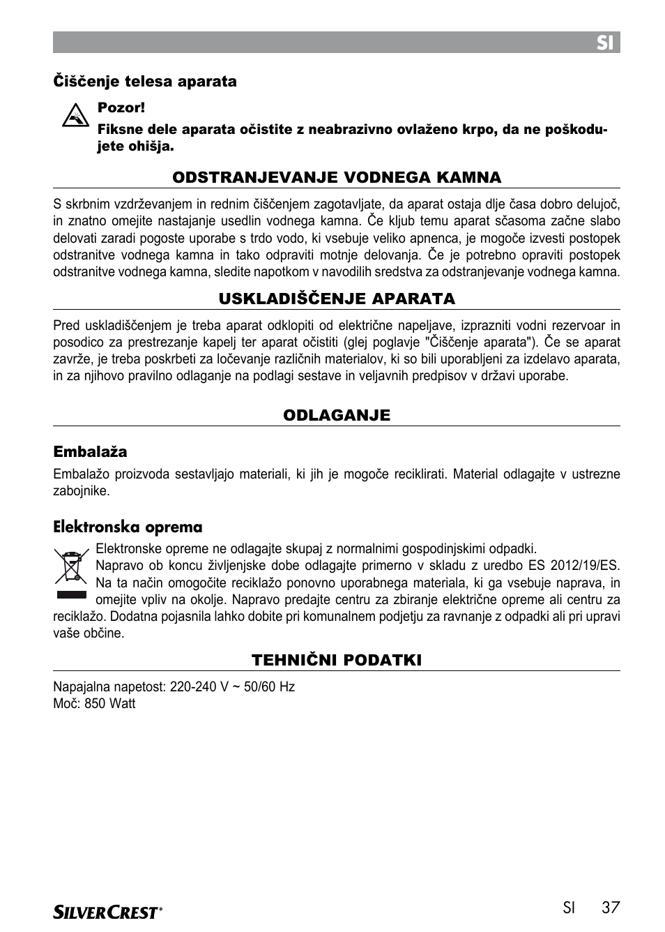 Silvercrest SEMR 850 A1 User Manual | Page 37 / 91
