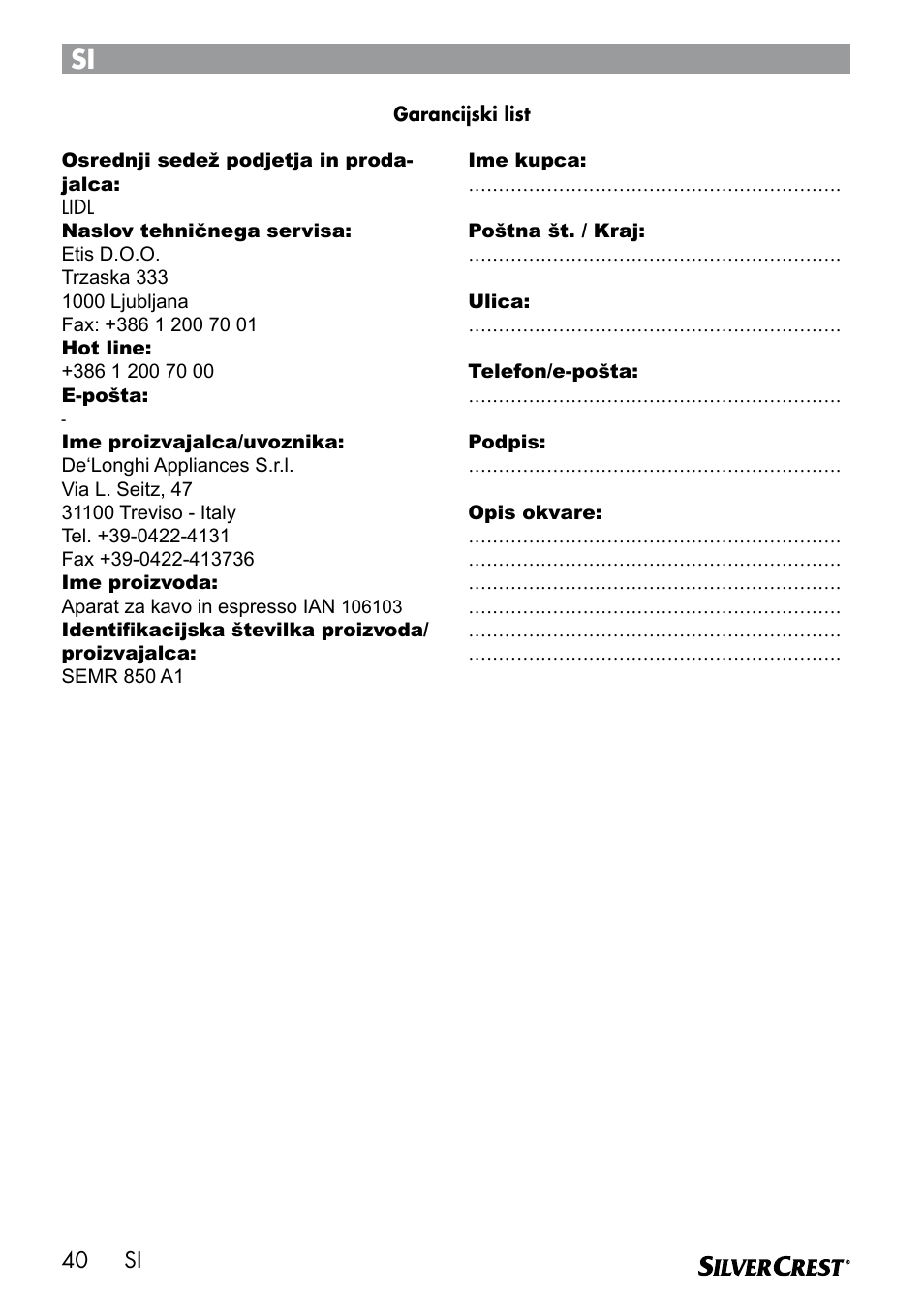 Silvercrest SEMR 850 A1 User Manual | Page 40 / 91