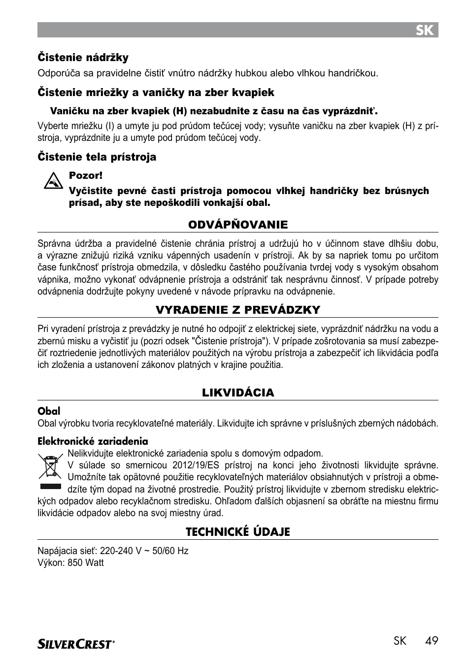 Silvercrest SEMR 850 A1 User Manual | Page 49 / 91