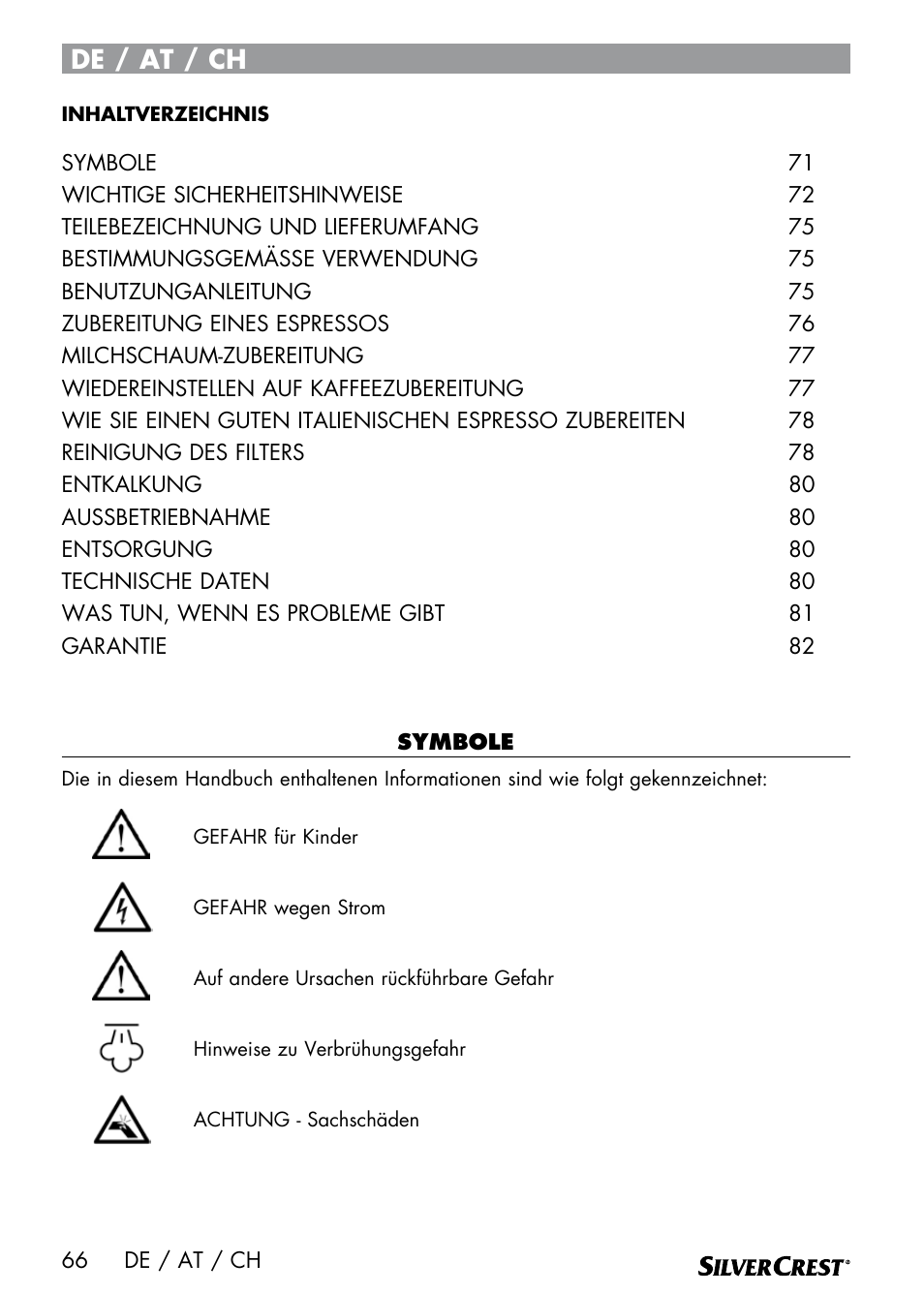 De / at / ch | Silvercrest SEMR 850 A1 User Manual | Page 66 / 91