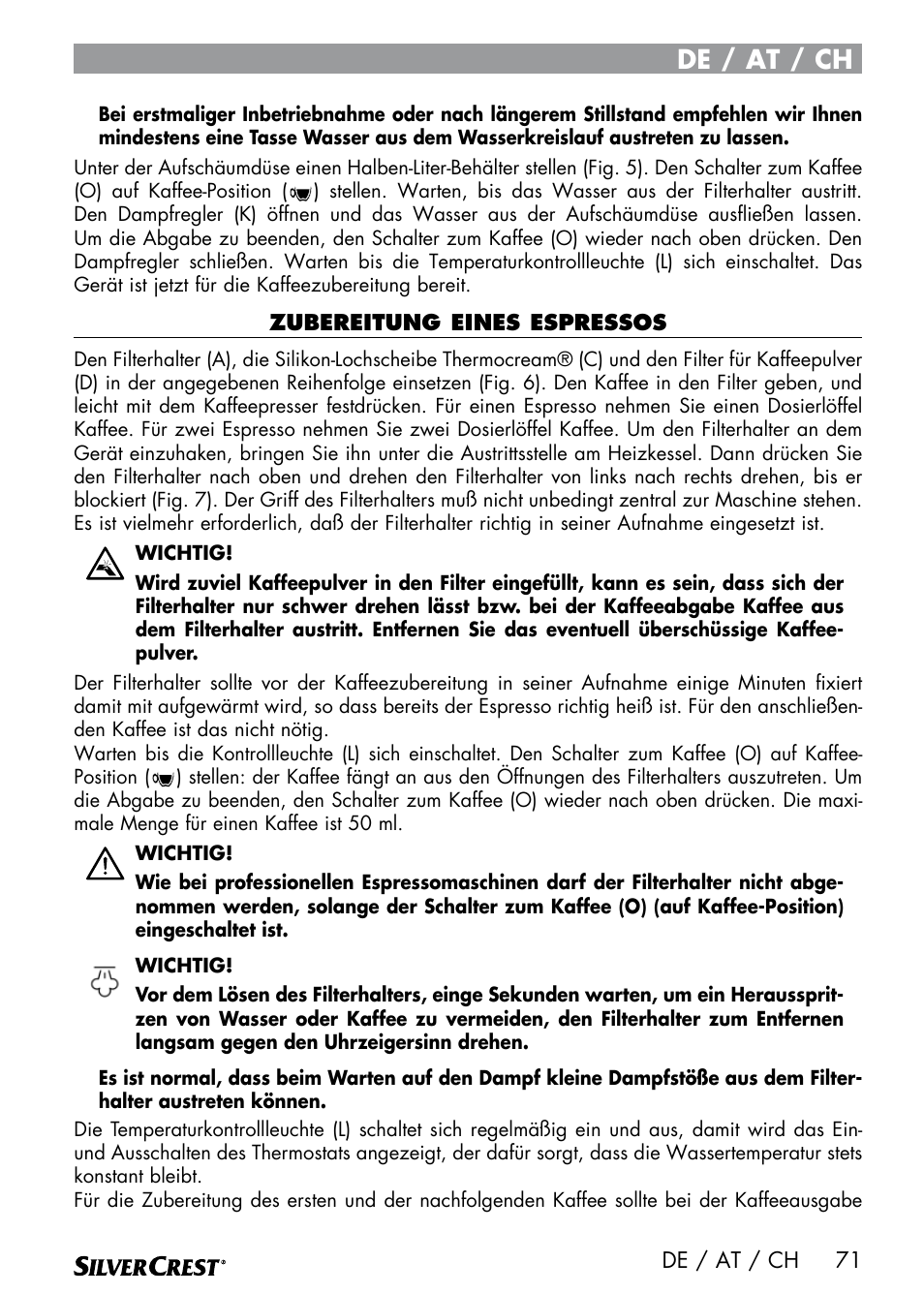 De / at / ch | Silvercrest SEMR 850 A1 User Manual | Page 71 / 91