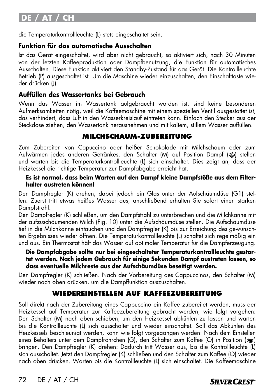 De / at / ch | Silvercrest SEMR 850 A1 User Manual | Page 72 / 91