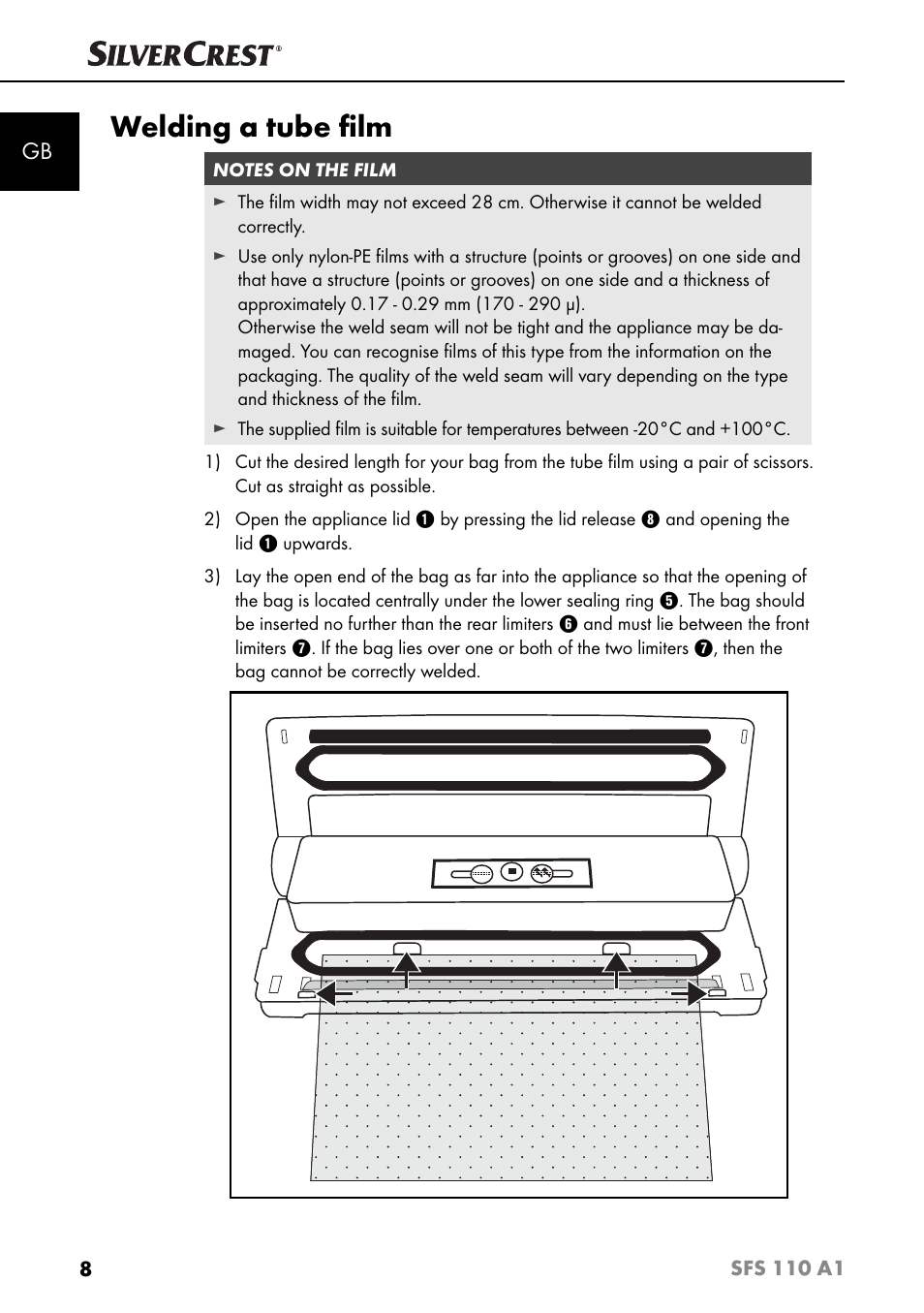 Welding a tube ﬁ lm | Silvercrest SFS 110 A1 User Manual | Page 11 / 112