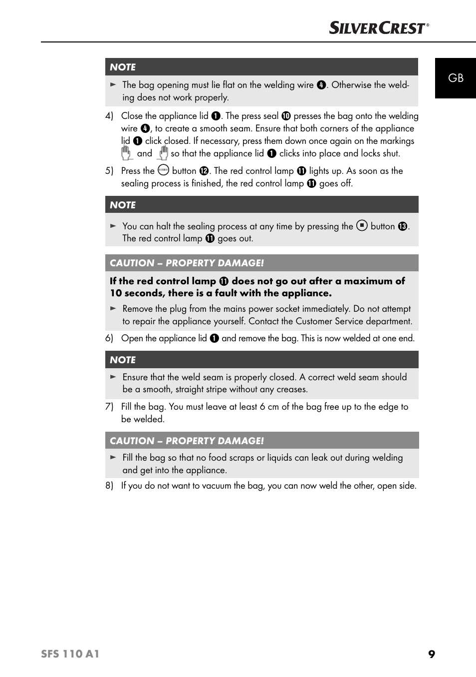 Silvercrest SFS 110 A1 User Manual | Page 12 / 112