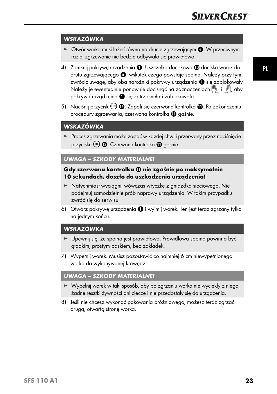 Silvercrest SFS 110 A1 User Manual | Page 26 / 112