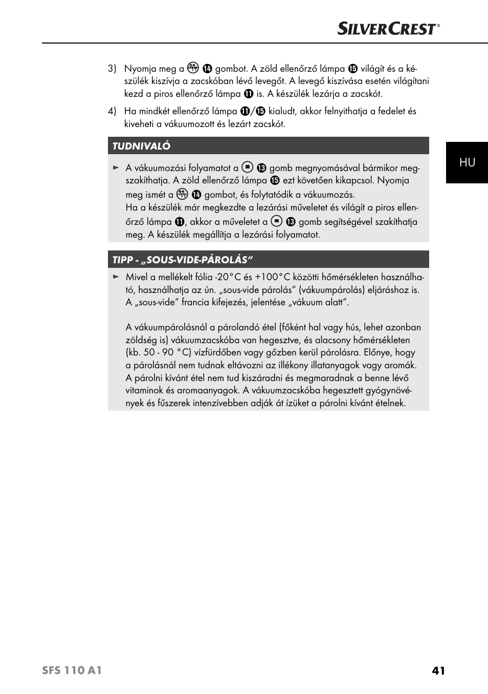 Silvercrest SFS 110 A1 User Manual | Page 44 / 112