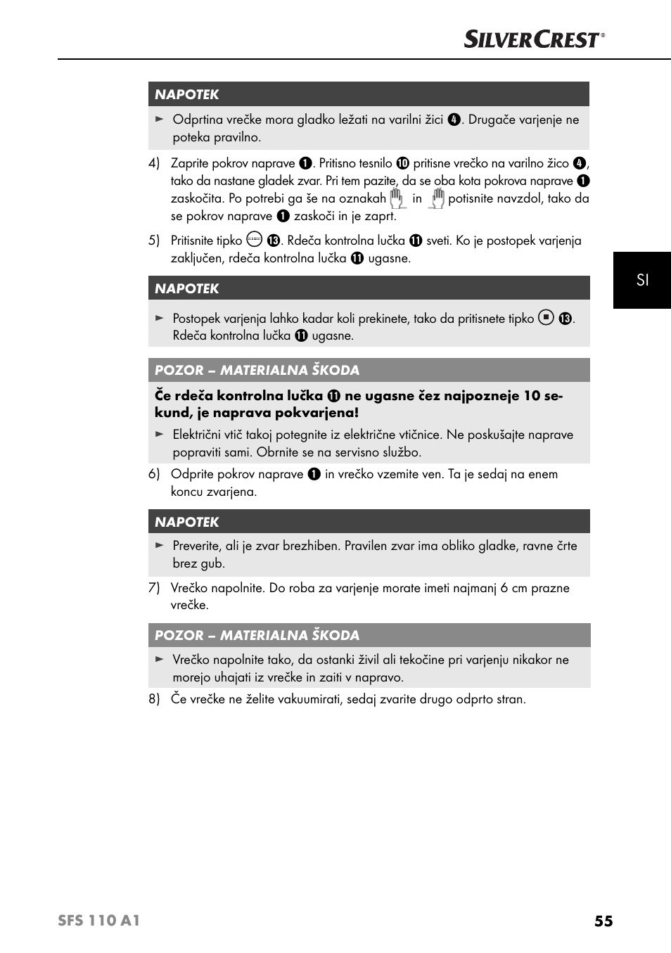 Silvercrest SFS 110 A1 User Manual | Page 58 / 112