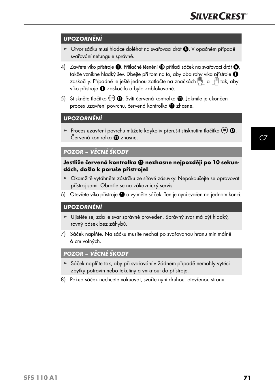 Silvercrest SFS 110 A1 User Manual | Page 74 / 112