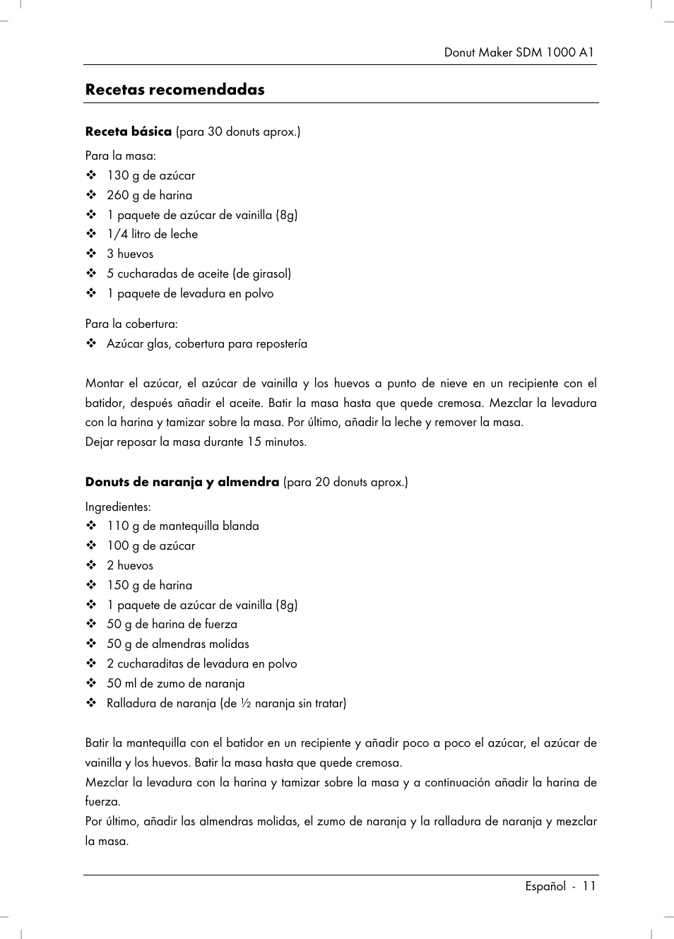 Recetas recomendadas | Silvercrest SDM 1000 A1 User Manual | Page 13 / 70