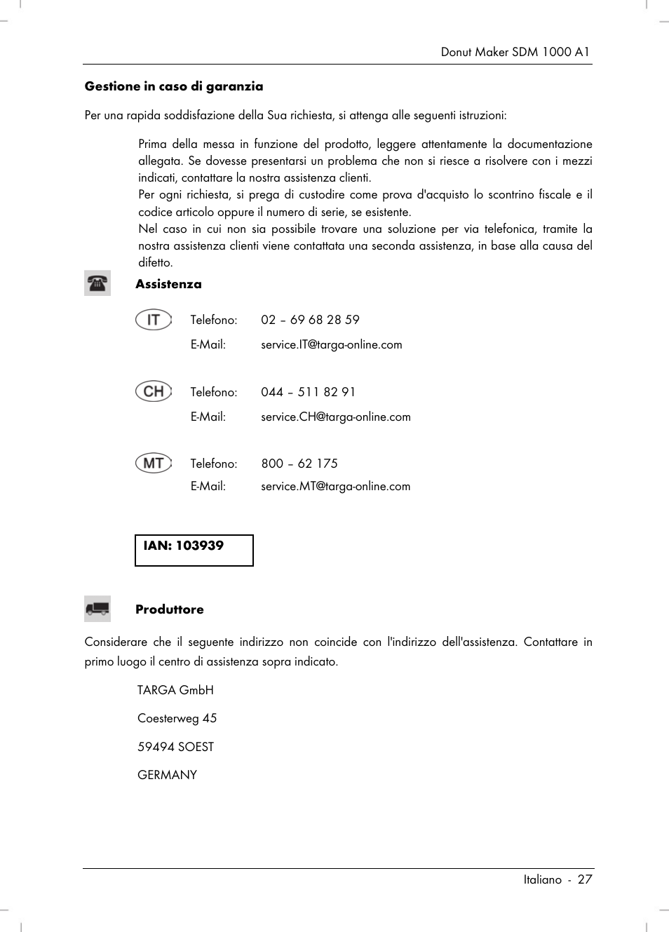 Silvercrest SDM 1000 A1 User Manual | Page 29 / 70