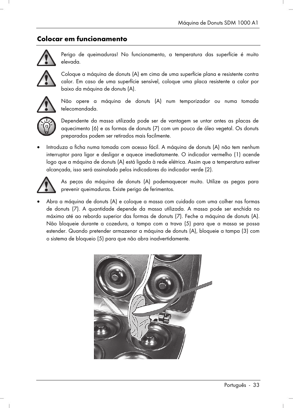 Colocar em funcionamento | Silvercrest SDM 1000 A1 User Manual | Page 35 / 70