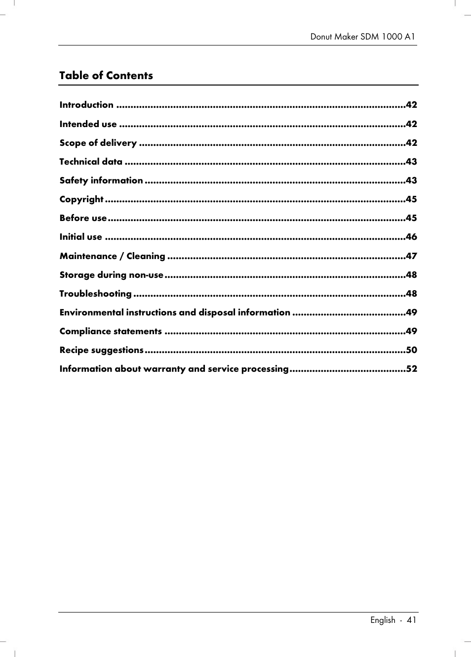 Silvercrest SDM 1000 A1 User Manual | Page 43 / 70