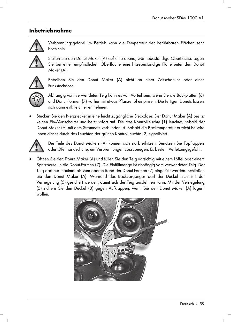 Inbetriebnahme | Silvercrest SDM 1000 A1 User Manual | Page 61 / 70