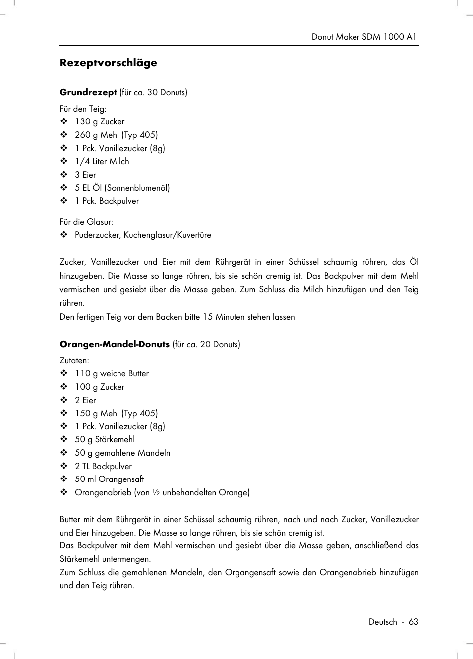 Rezeptvorschläge | Silvercrest SDM 1000 A1 User Manual | Page 65 / 70