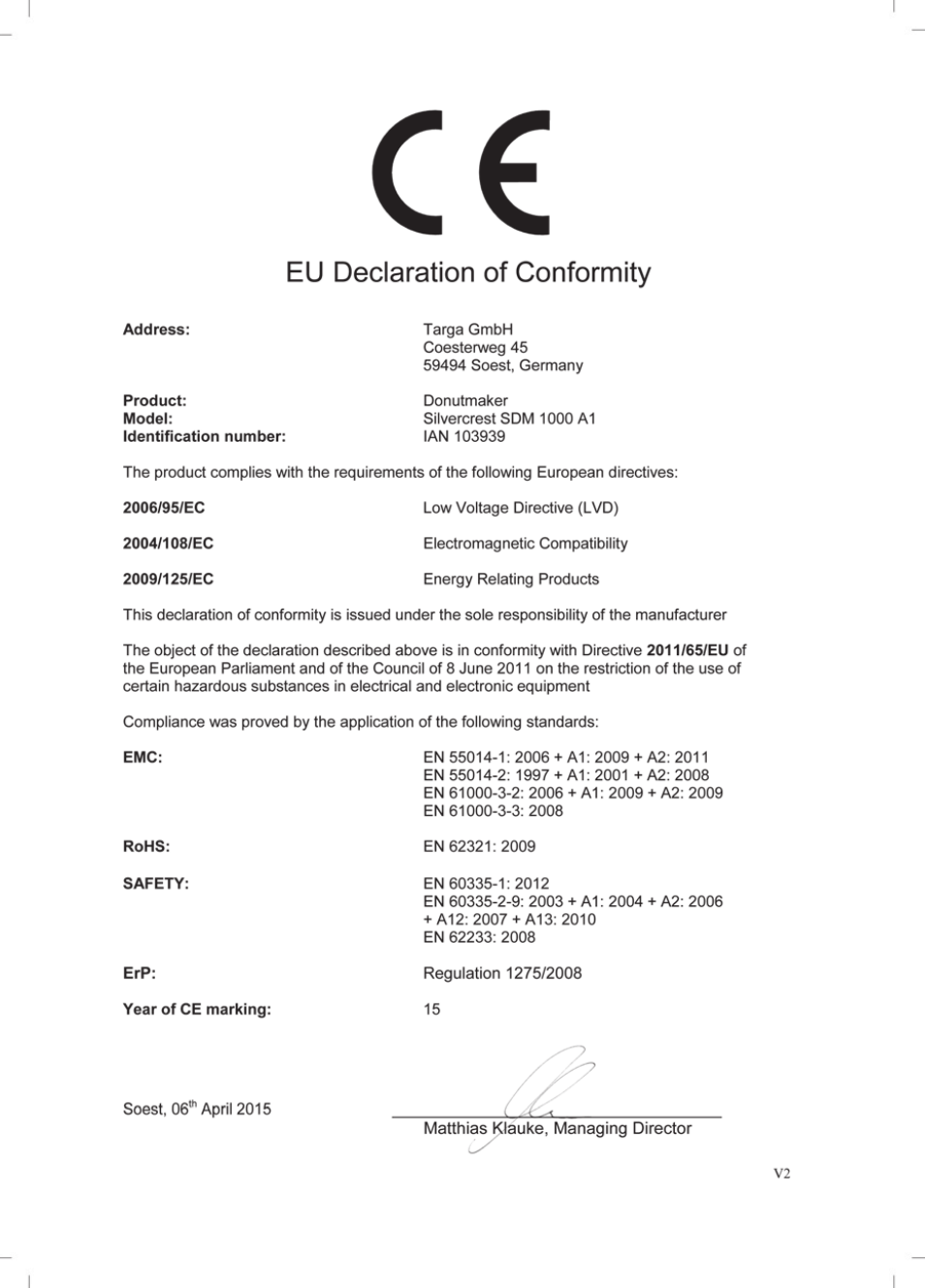 Silvercrest SDM 1000 A1 User Manual | Page 70 / 70