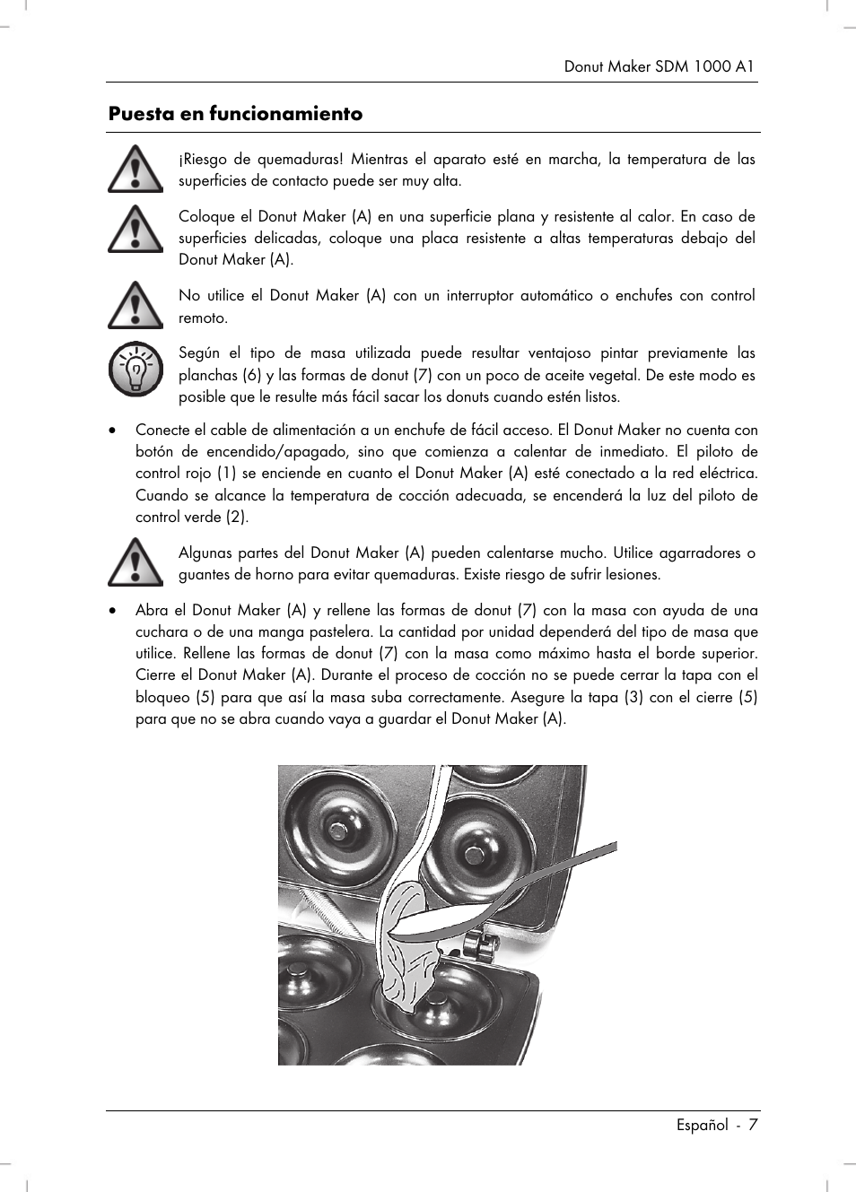 Puesta en funcionamiento | Silvercrest SDM 1000 A1 User Manual | Page 9 / 70