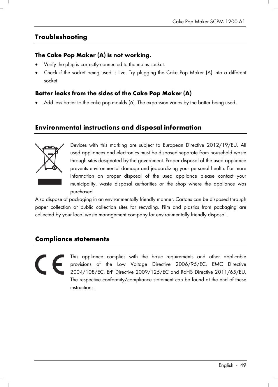 Silvercrest SCPM 1200 A1 User Manual | Page 51 / 70