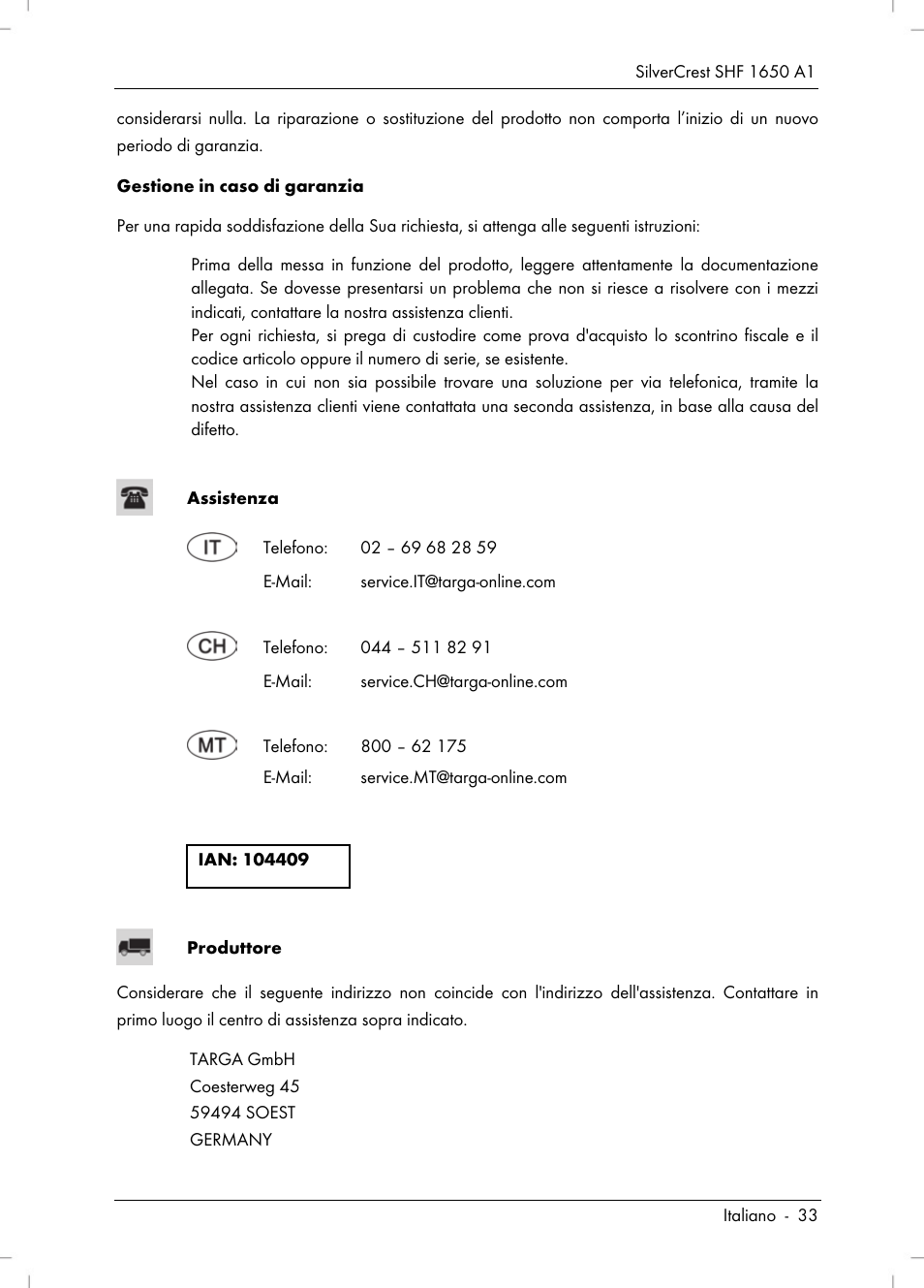 Silvercrest SHF 1650 A1 User Manual | Page 35 / 84