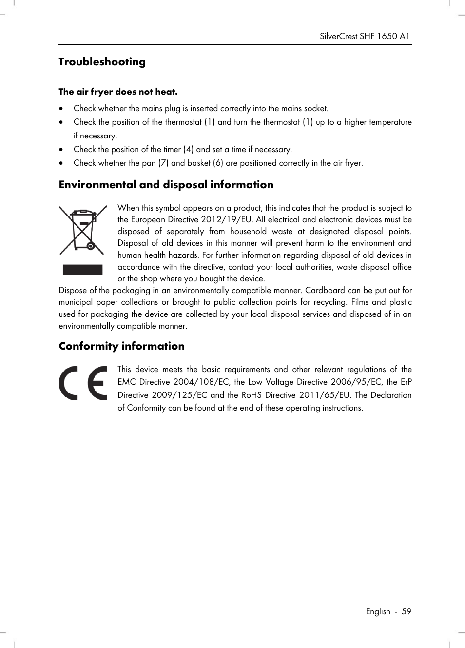 Silvercrest SHF 1650 A1 User Manual | Page 61 / 84