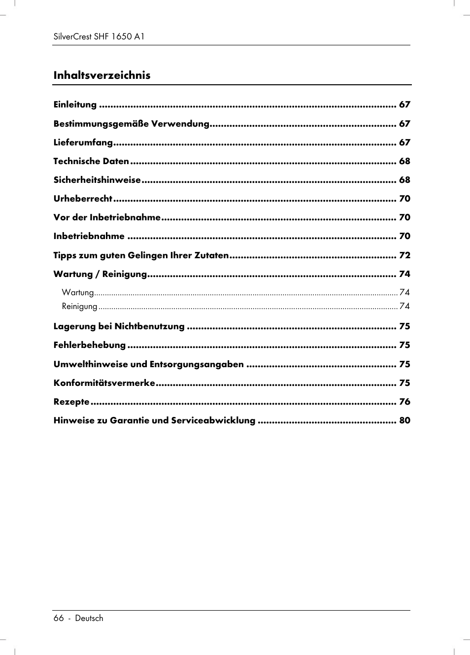 Silvercrest SHF 1650 A1 User Manual | Page 68 / 84