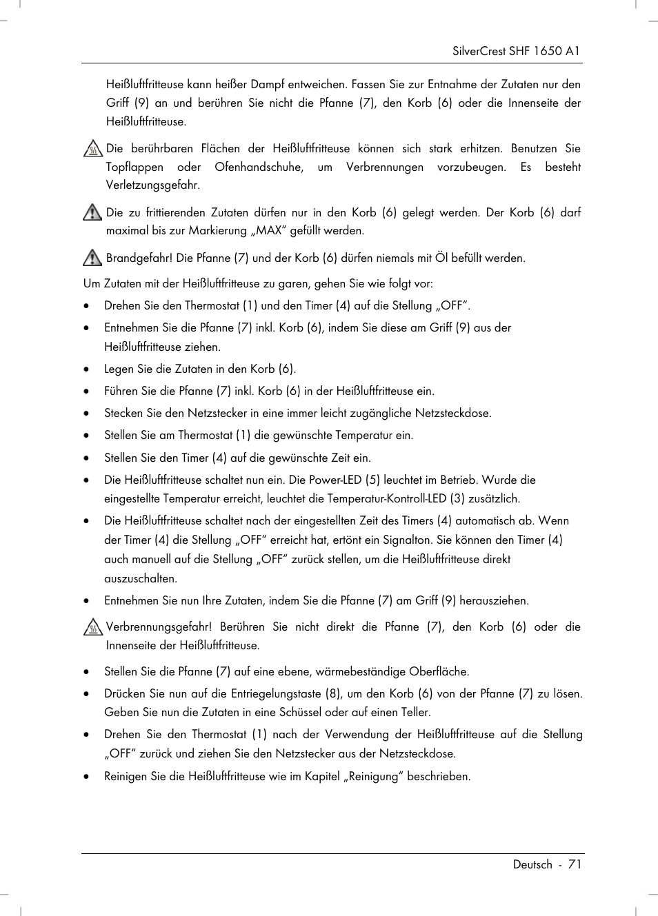 Silvercrest SHF 1650 A1 User Manual | Page 73 / 84