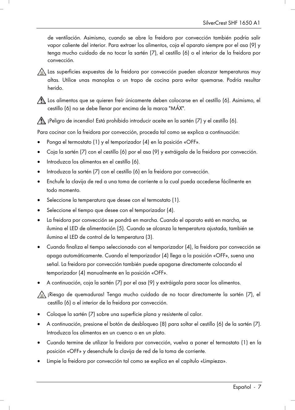 Silvercrest SHF 1650 A1 User Manual | Page 9 / 84