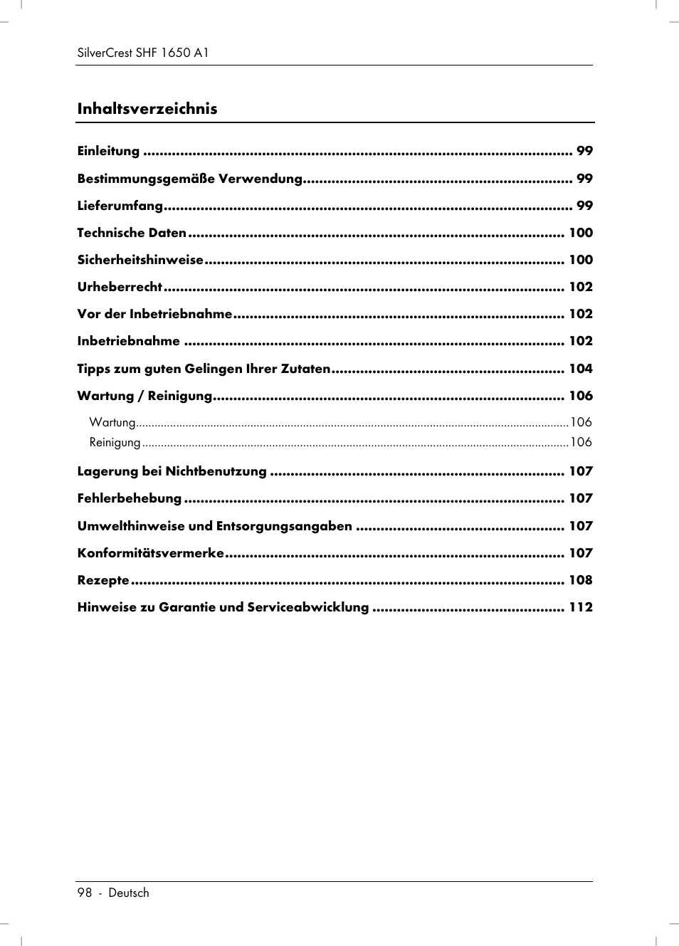 Silvercrest SHF 1650 A1 User Manual | Page 100 / 116
