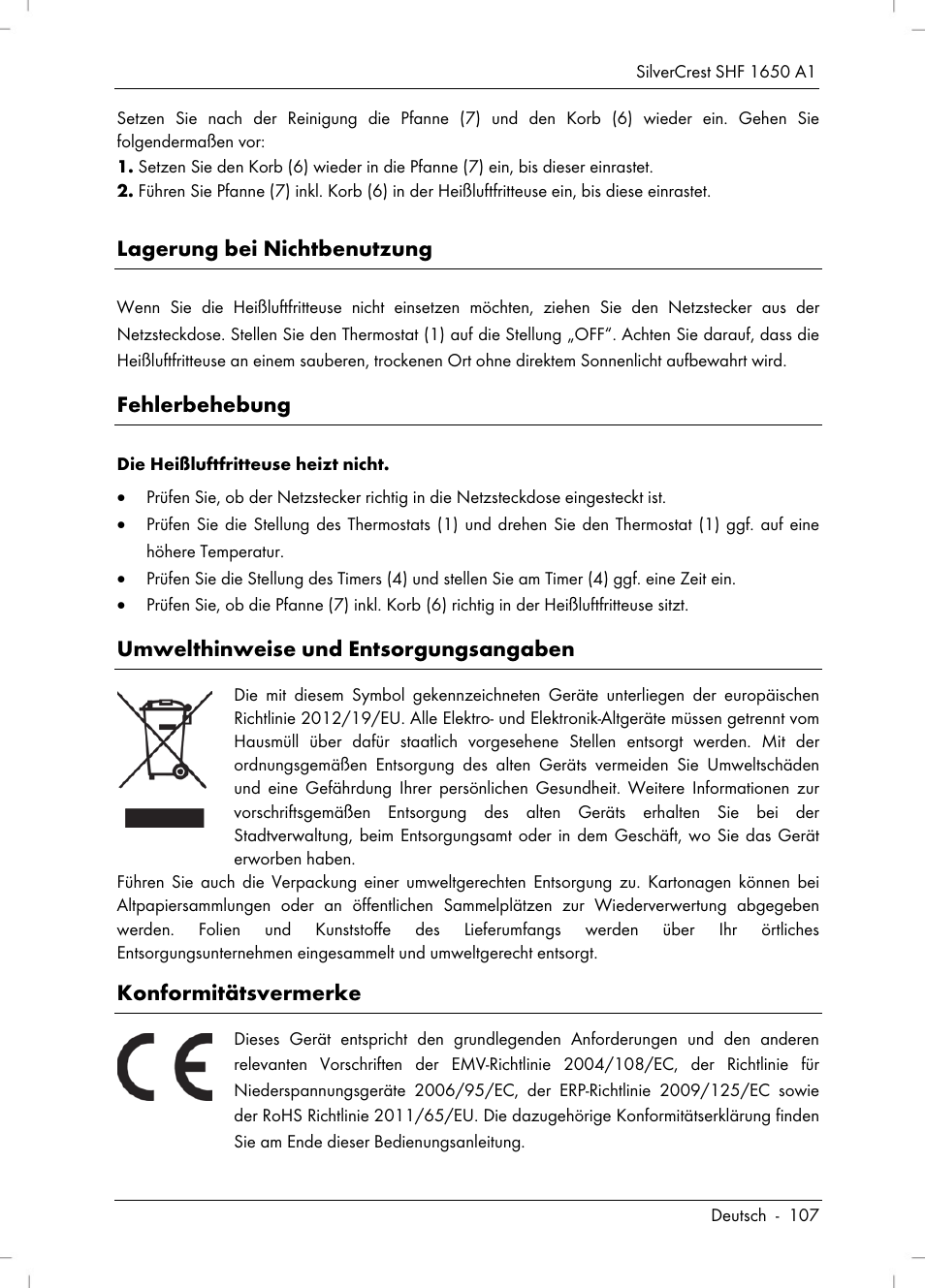 Silvercrest SHF 1650 A1 User Manual | Page 109 / 116