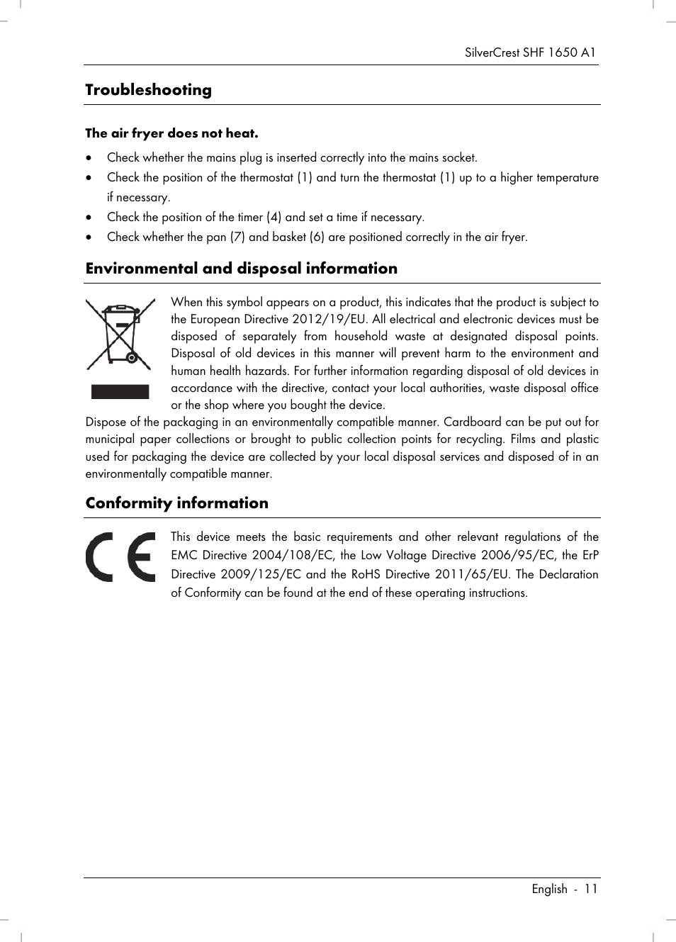 Silvercrest SHF 1650 A1 User Manual | Page 13 / 116