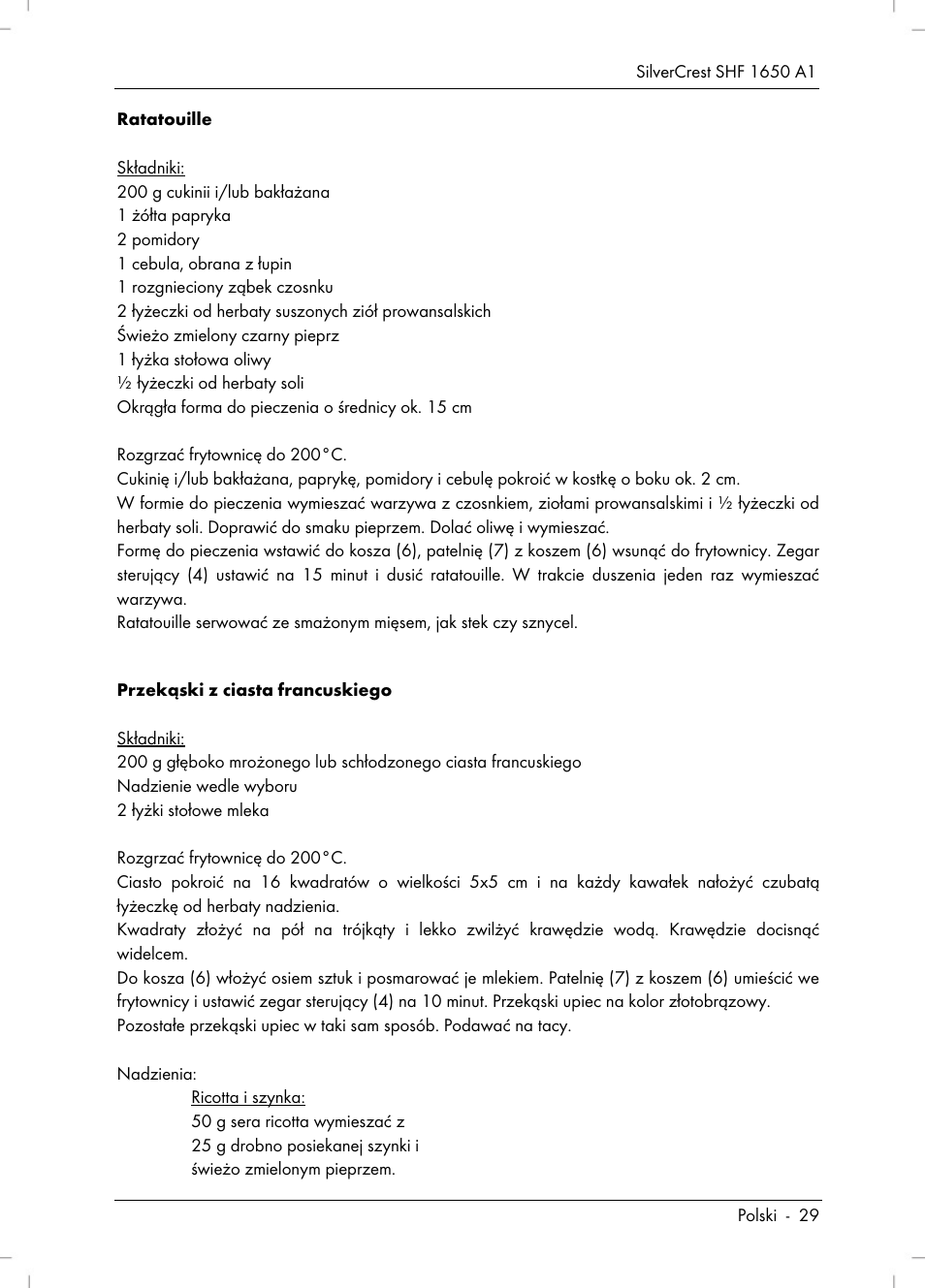 Silvercrest SHF 1650 A1 User Manual | Page 31 / 116