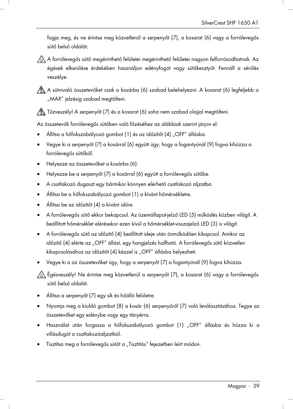 Silvercrest SHF 1650 A1 User Manual | Page 41 / 116