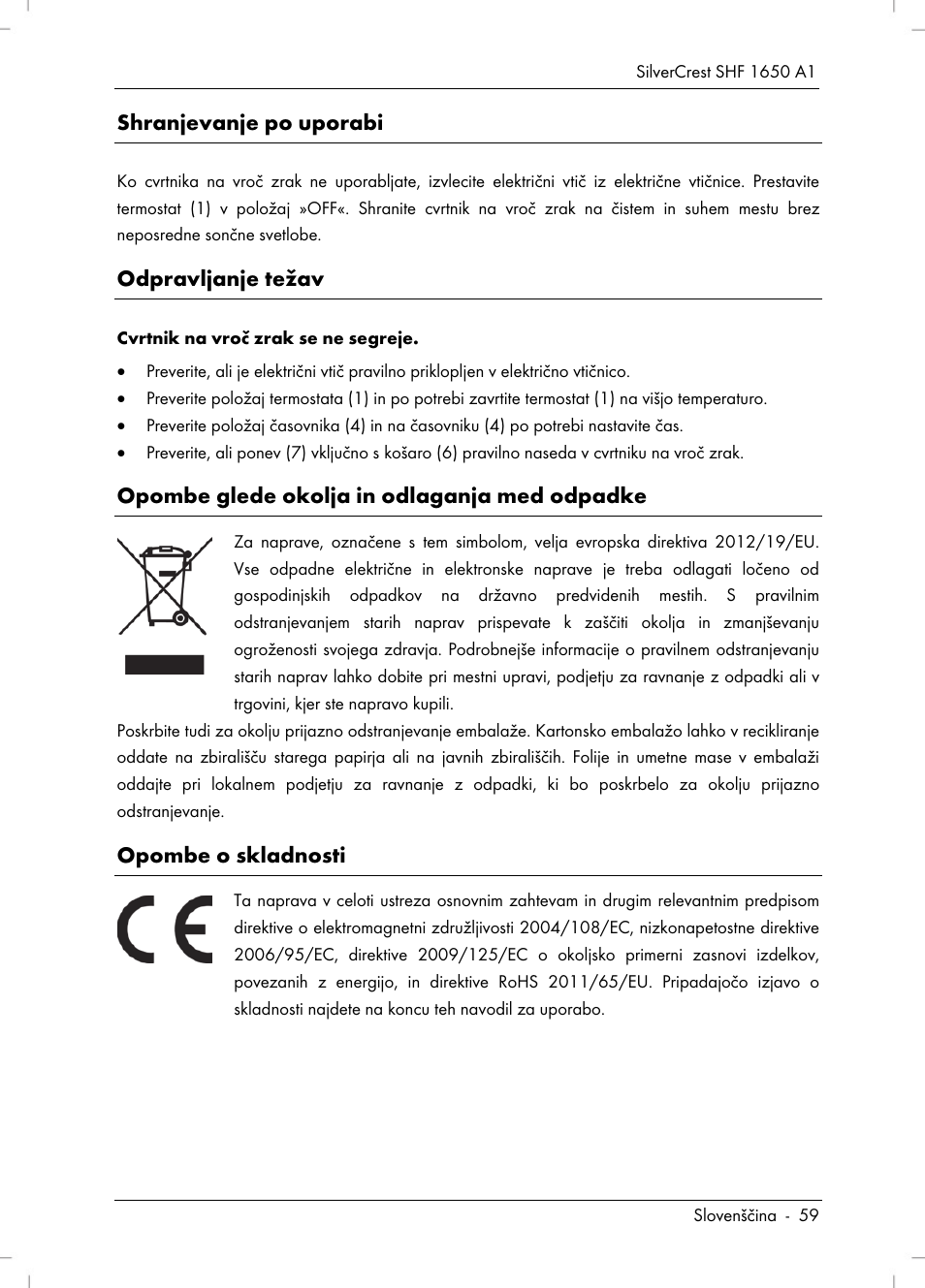 Silvercrest SHF 1650 A1 User Manual | Page 61 / 116