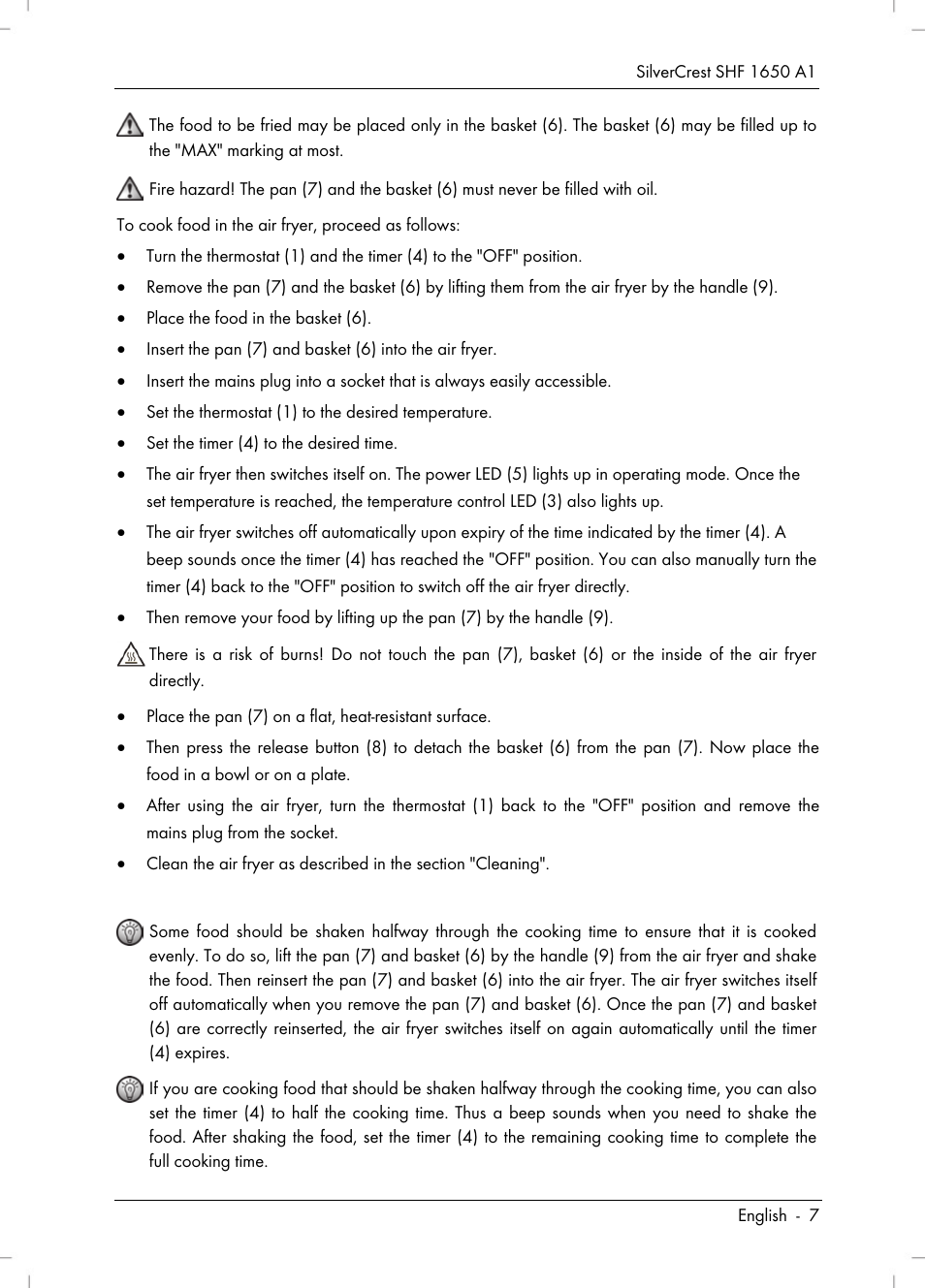 Silvercrest SHF 1650 A1 User Manual | Page 9 / 116