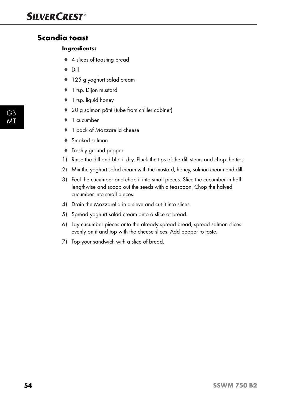 Scandia toast, Gb mt | Silvercrest SSWM 750 B2 User Manual | Page 57 / 74