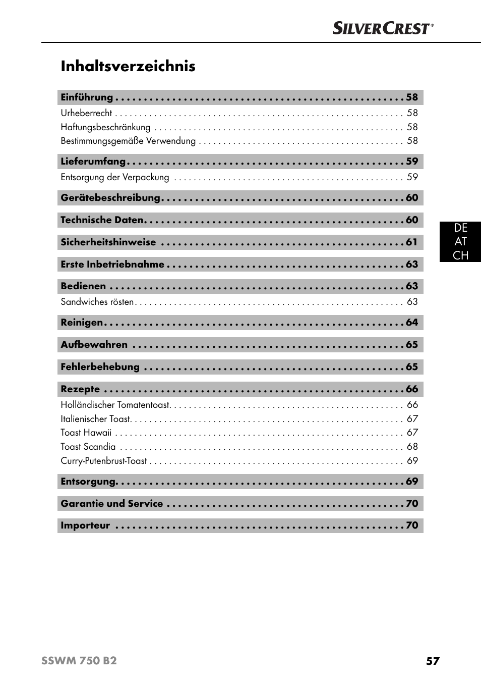 Silvercrest SSWM 750 B2 User Manual | Page 60 / 74