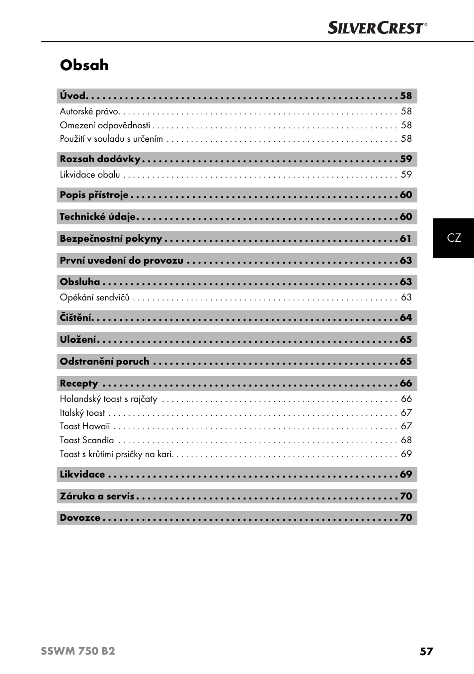 Silvercrest SSWM 750 B2 User Manual | Page 60 / 102
