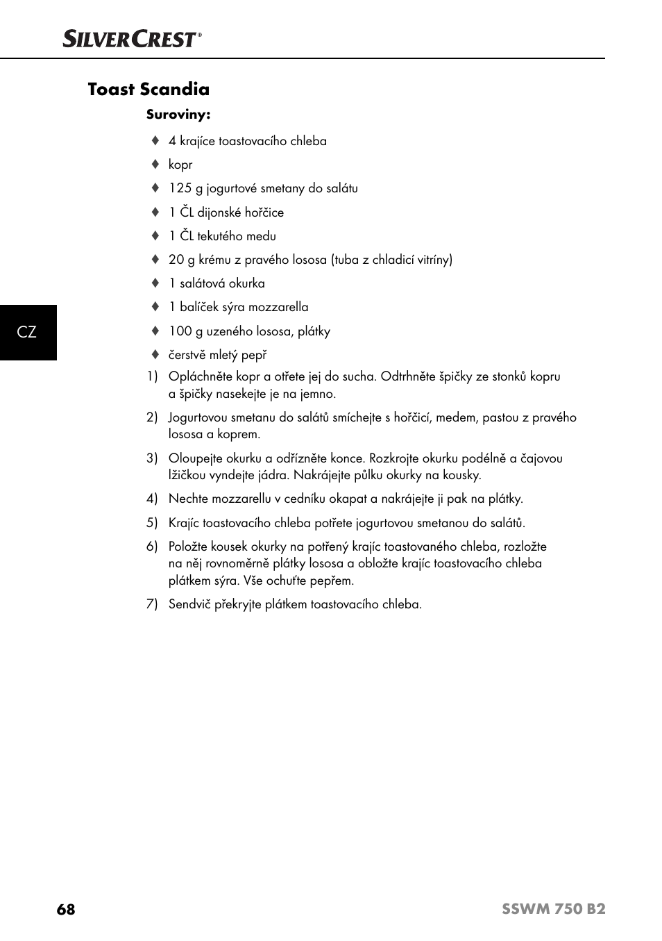 Toast scandia | Silvercrest SSWM 750 B2 User Manual | Page 71 / 102