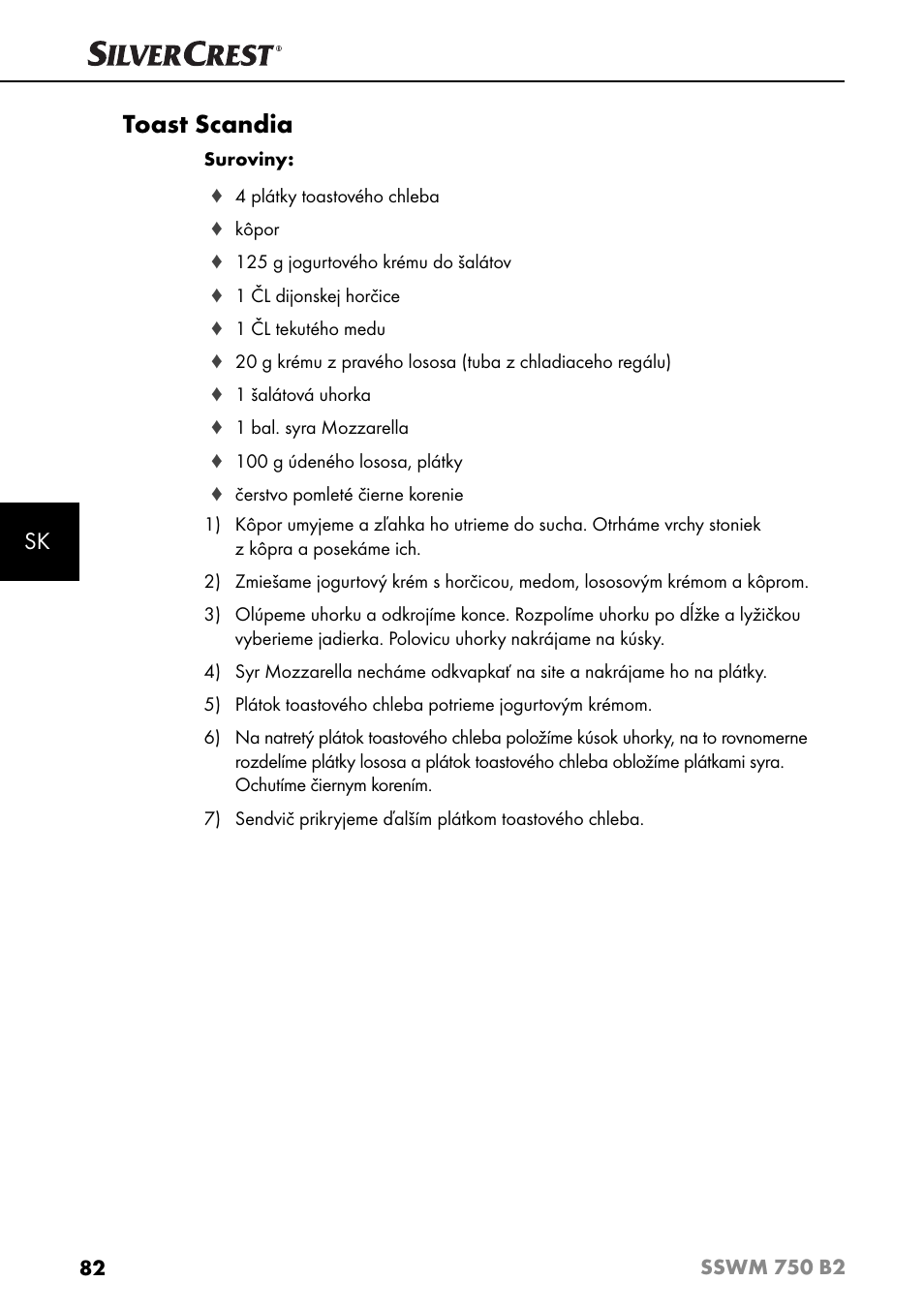 Toast scandia | Silvercrest SSWM 750 B2 User Manual | Page 85 / 102