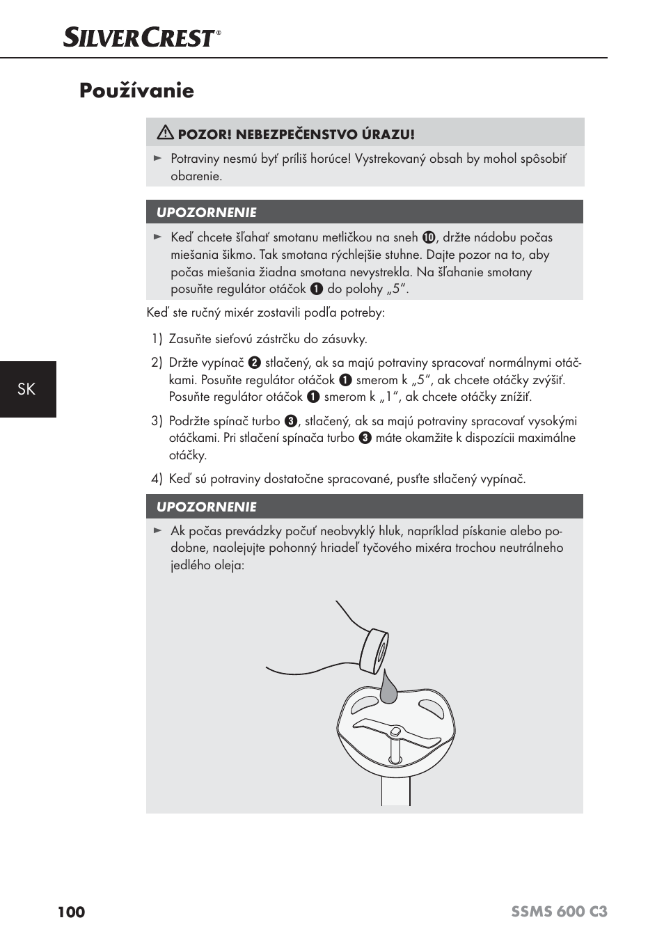Používanie | Silvercrest SSMS 600 C3 User Manual | Page 103 / 130