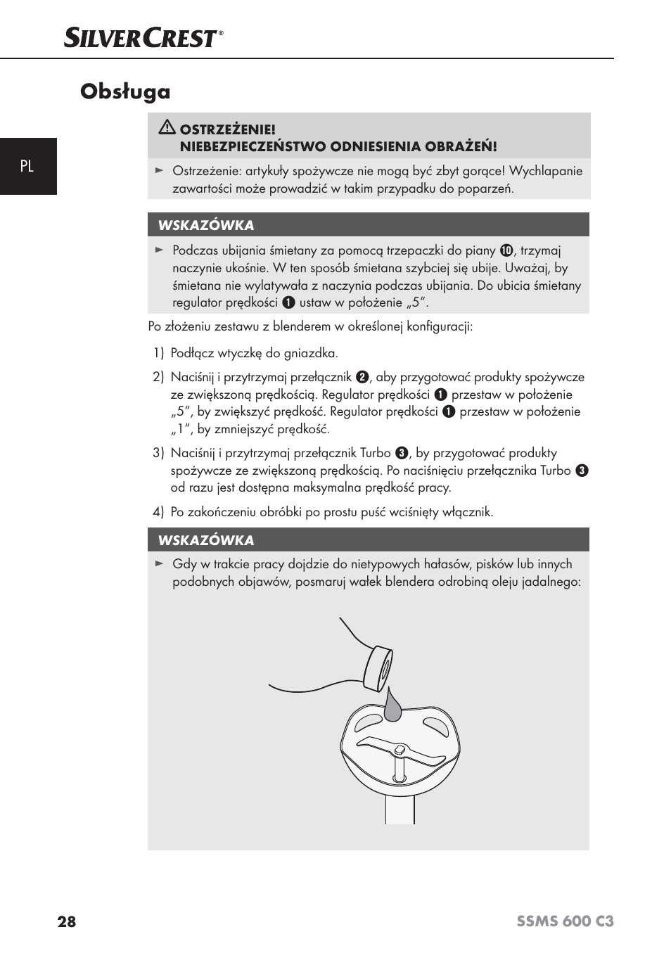 Obsługa | Silvercrest SSMS 600 C3 User Manual | Page 31 / 130