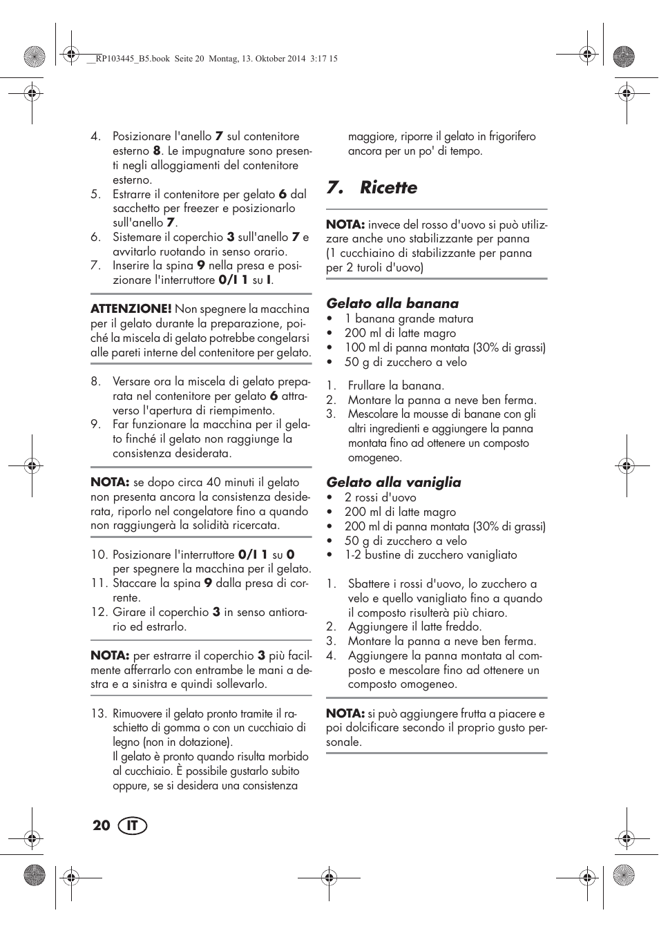 Ricette | Silvercrest SECM 12 A1 User Manual | Page 22 / 62