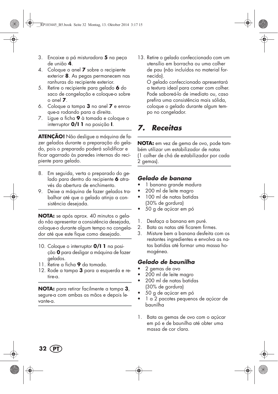 Receitas | Silvercrest SECM 12 A1 User Manual | Page 34 / 62